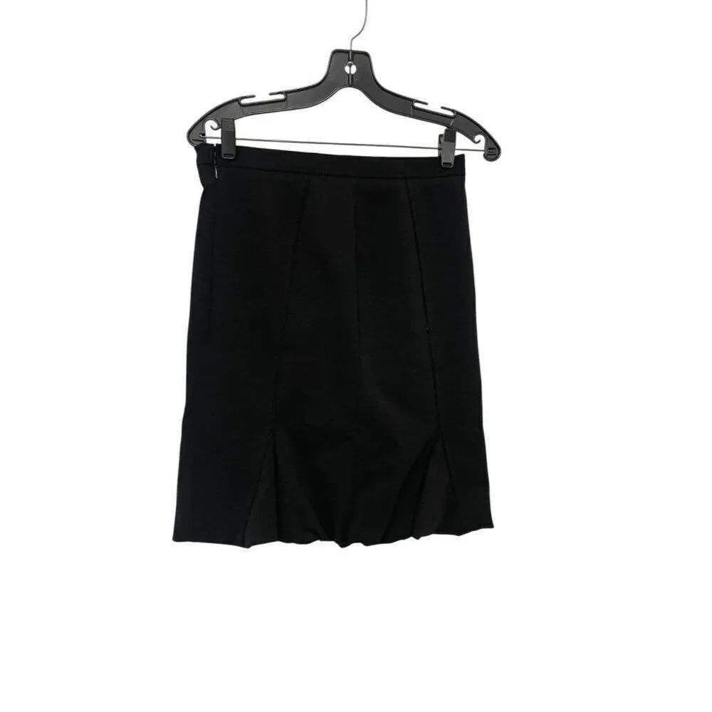 Givenchy Paris Womens Wool Skirt Size 42 US 10 Black kick pleats NWT